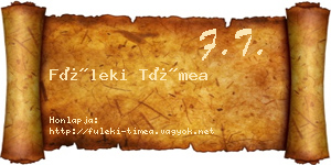 Füleki Tímea névjegykártya